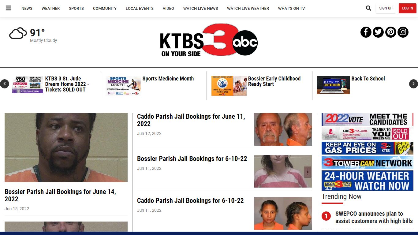Jail Bookings | ktbs.com
